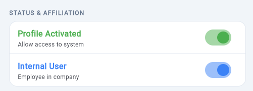 Status aktiv/inaktiv