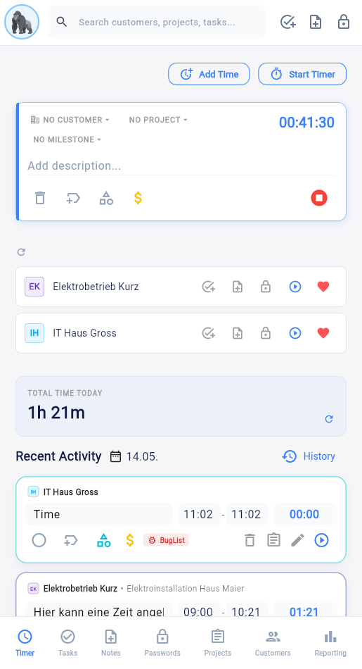 BrAInTime Timer Dashboard