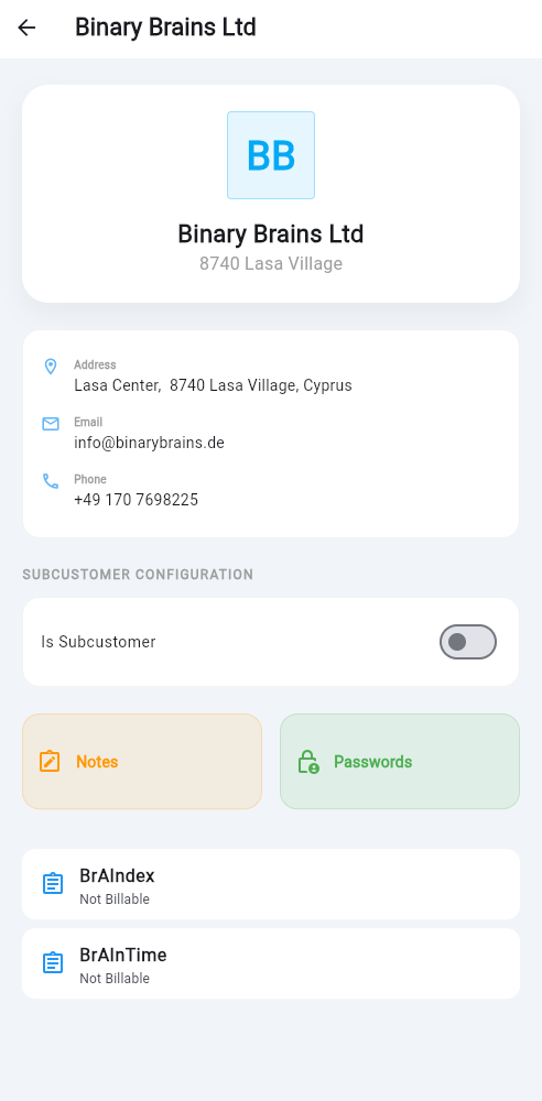 Customer Details