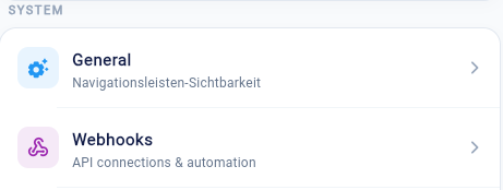 Webhook Einstellungen